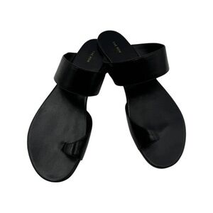 The Row Black Leather Sandals